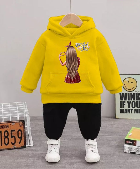 'I Love You' Heart Hand Sign Girl Hoodie Set