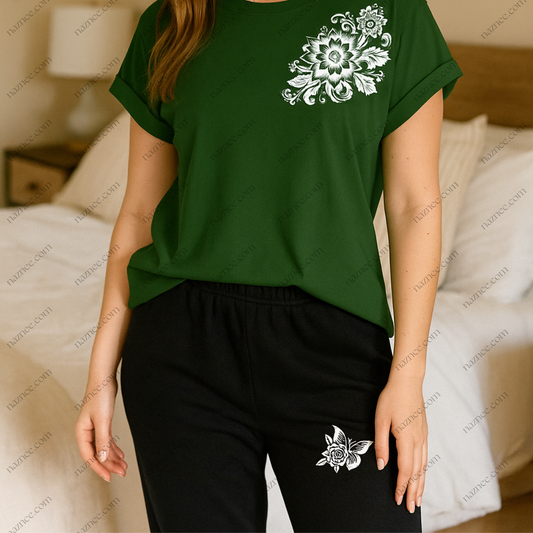 Women's Floral Print T-Shirt & Jogger Pajama Set