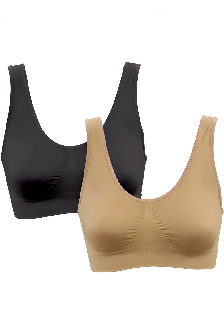 Women's Comfort Bra Pack of 2 Stretchy Sleep & Sports Bralette