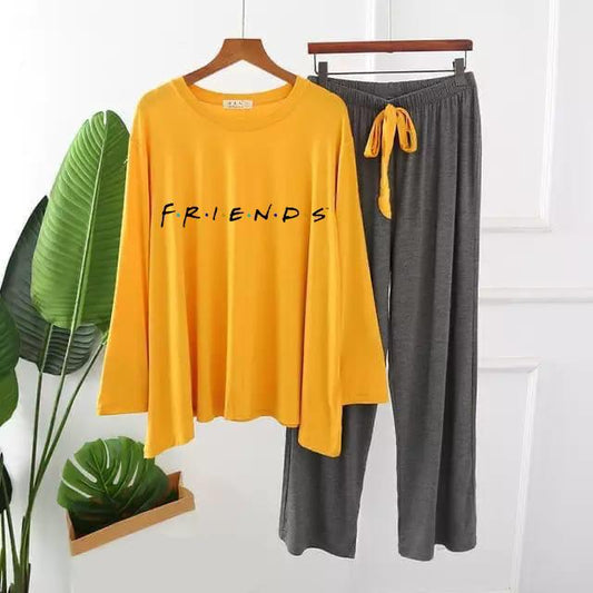 Pop Culture F.R.I.E.N.D.S Logo Lounge Set - Comfy Two-Piece Pajama